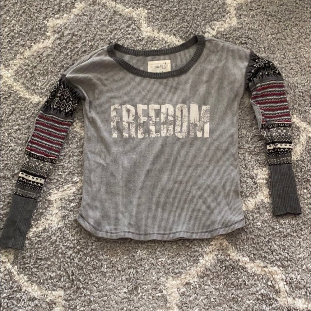 Gray waffle long sleeve